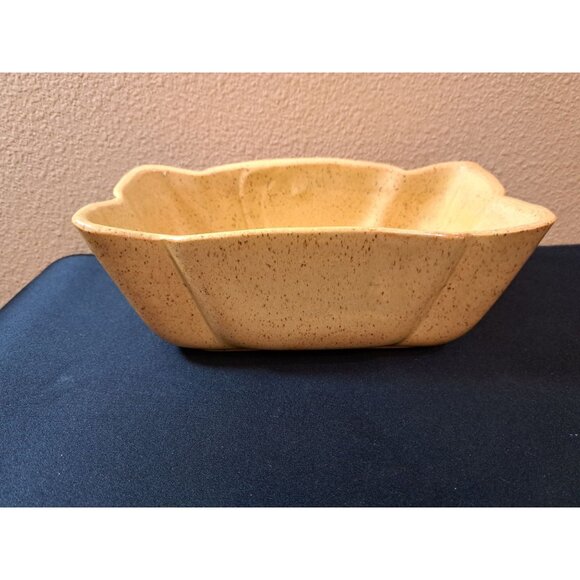 Vintage Upco Ceramic Yellow Speckled Bowl  Planter Made In USA - Picture 1 of 7